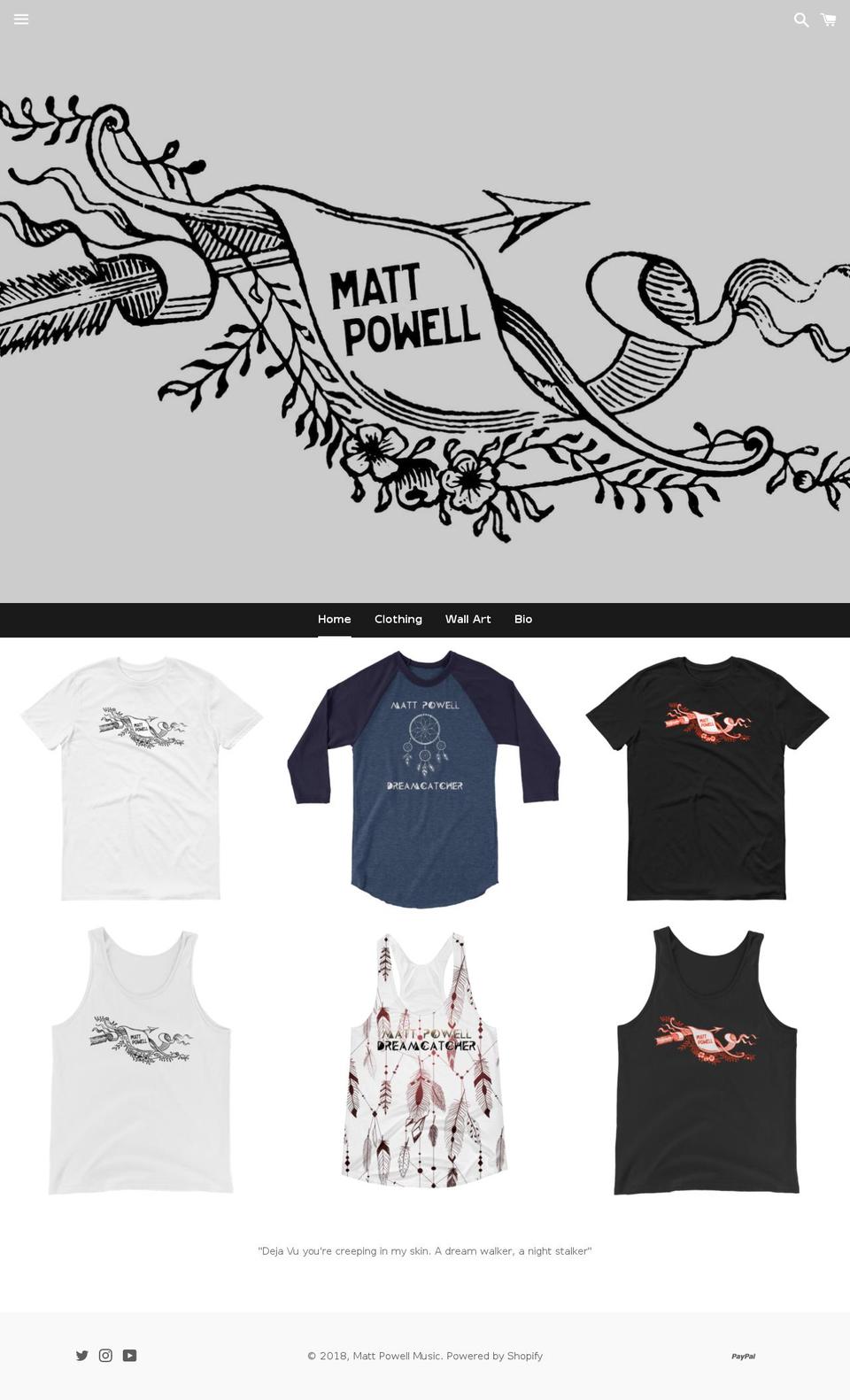 mattpowellmusic.com — Shopify storefront screenshot