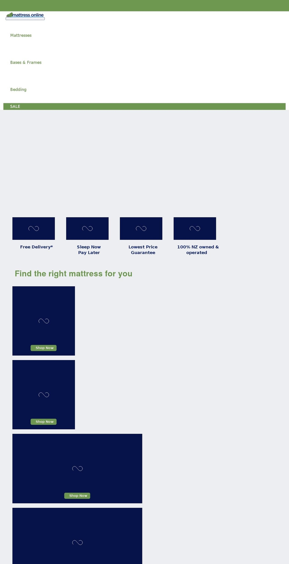 mattressonline.co.nz shopify website screenshot