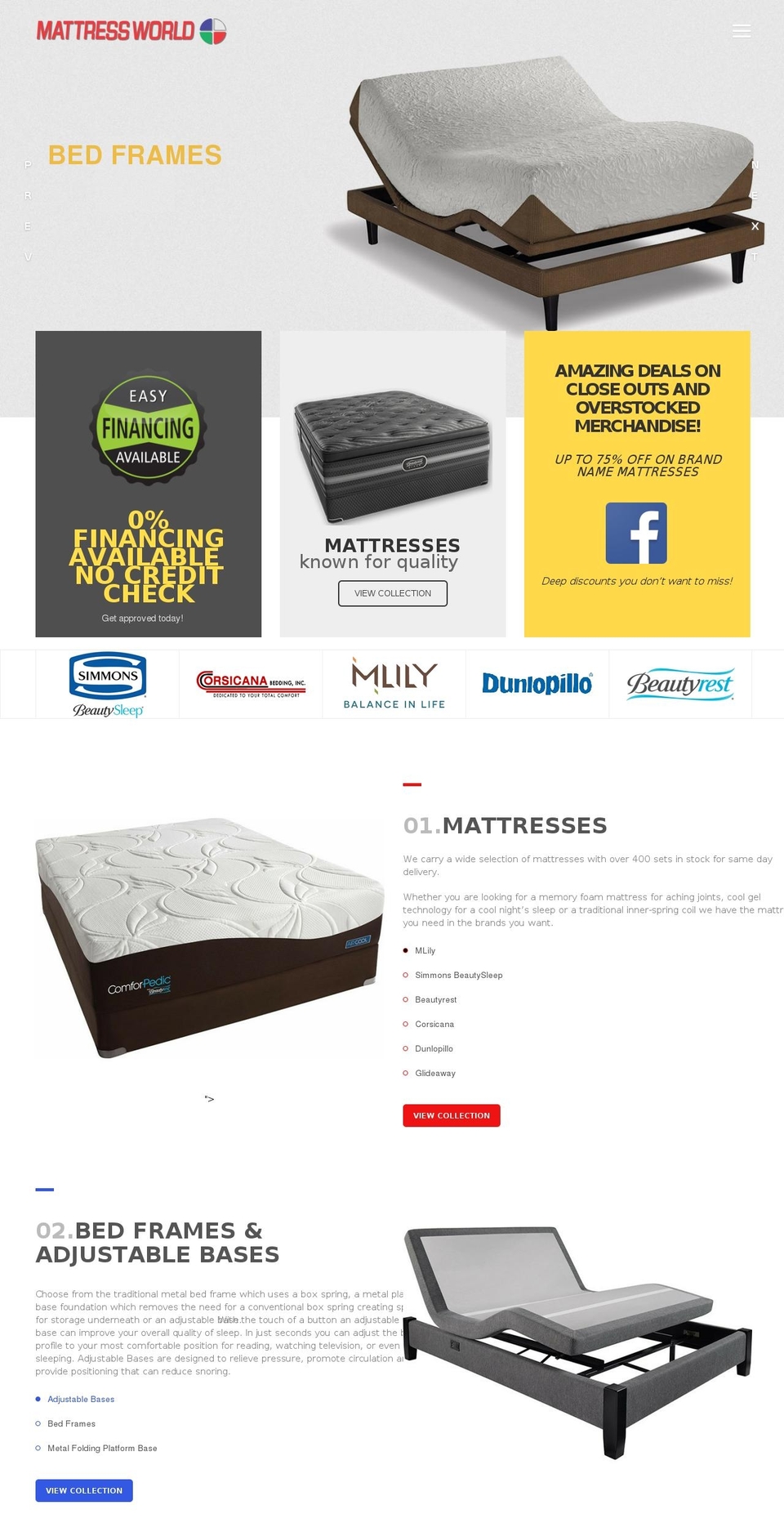 mattressworldrgv.com shopify website screenshot