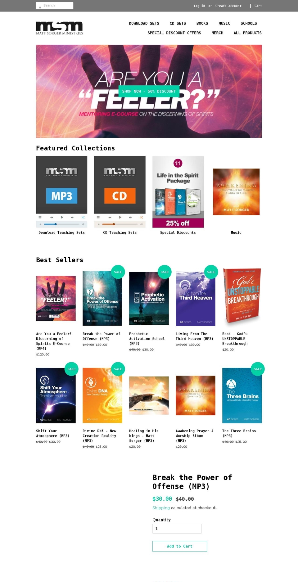 mattsorgerstore.com shopify website screenshot