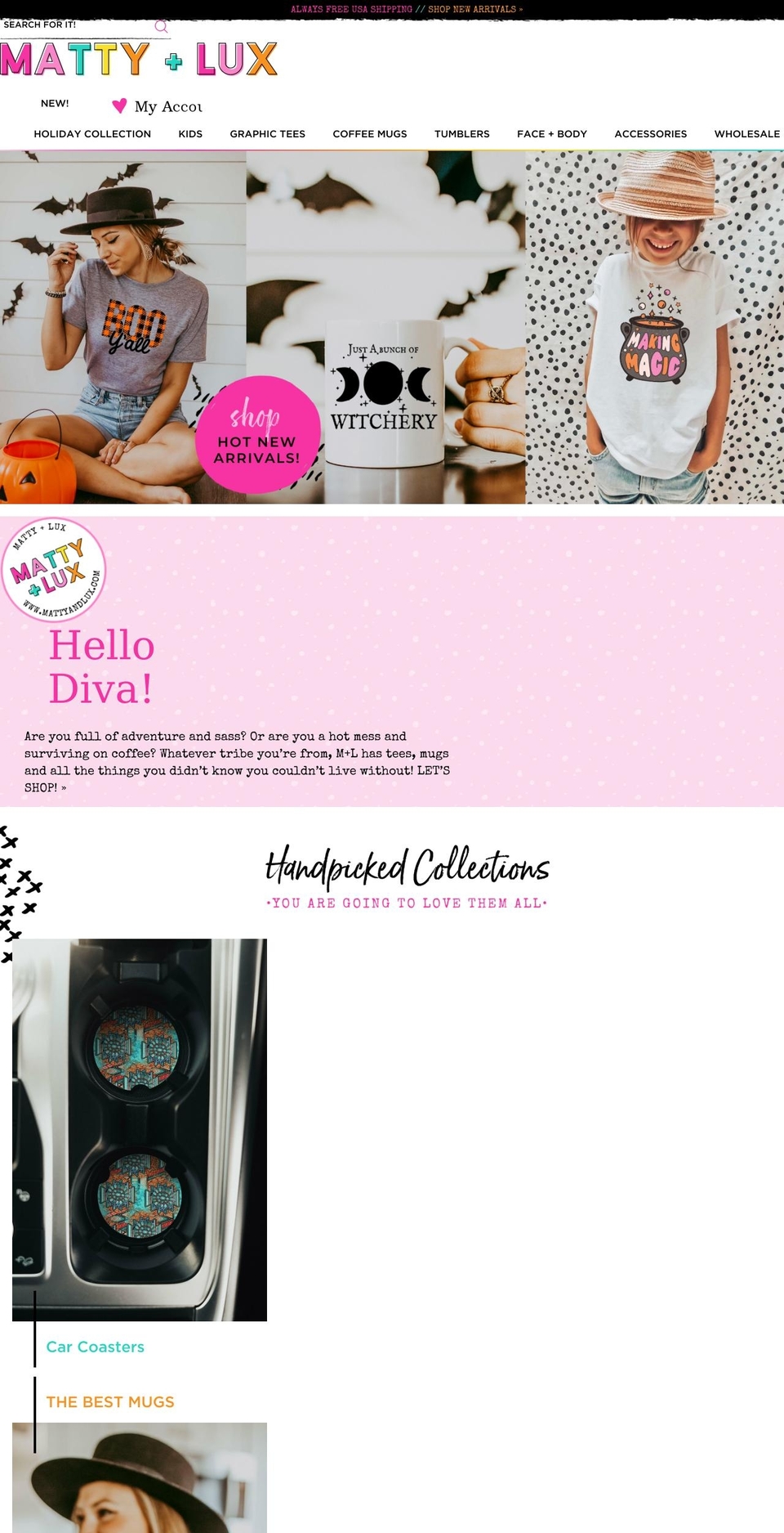 mattyandlux.com — Shopify storefront screenshot