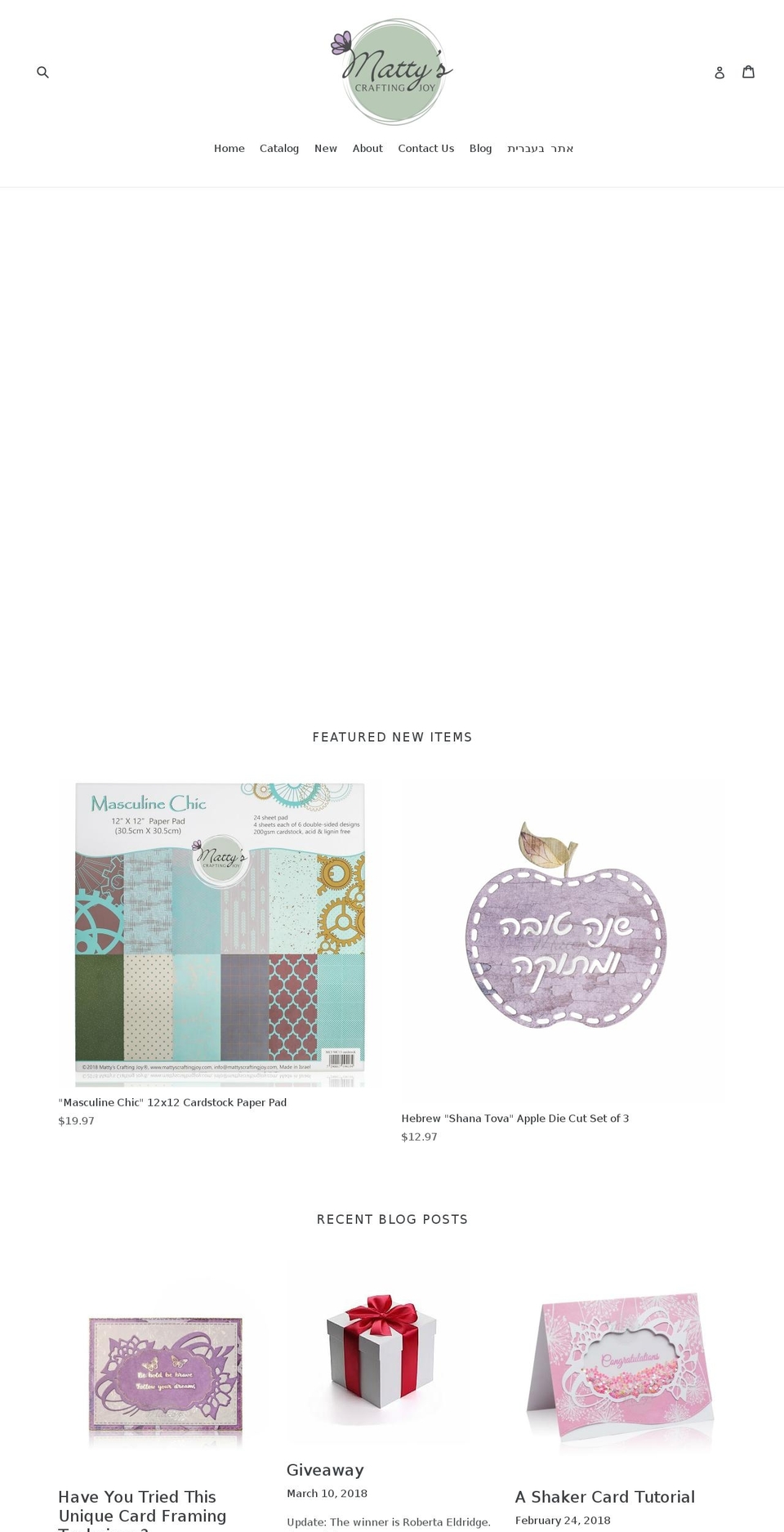 mattyscraftingjoy.com — Shopify storefront screenshot