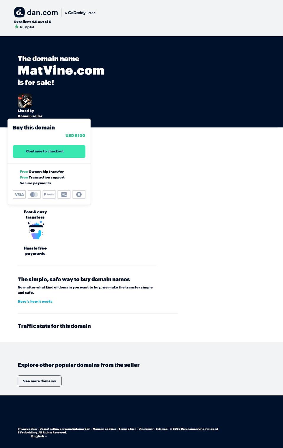 V theme down Shopify theme site example matvine.com