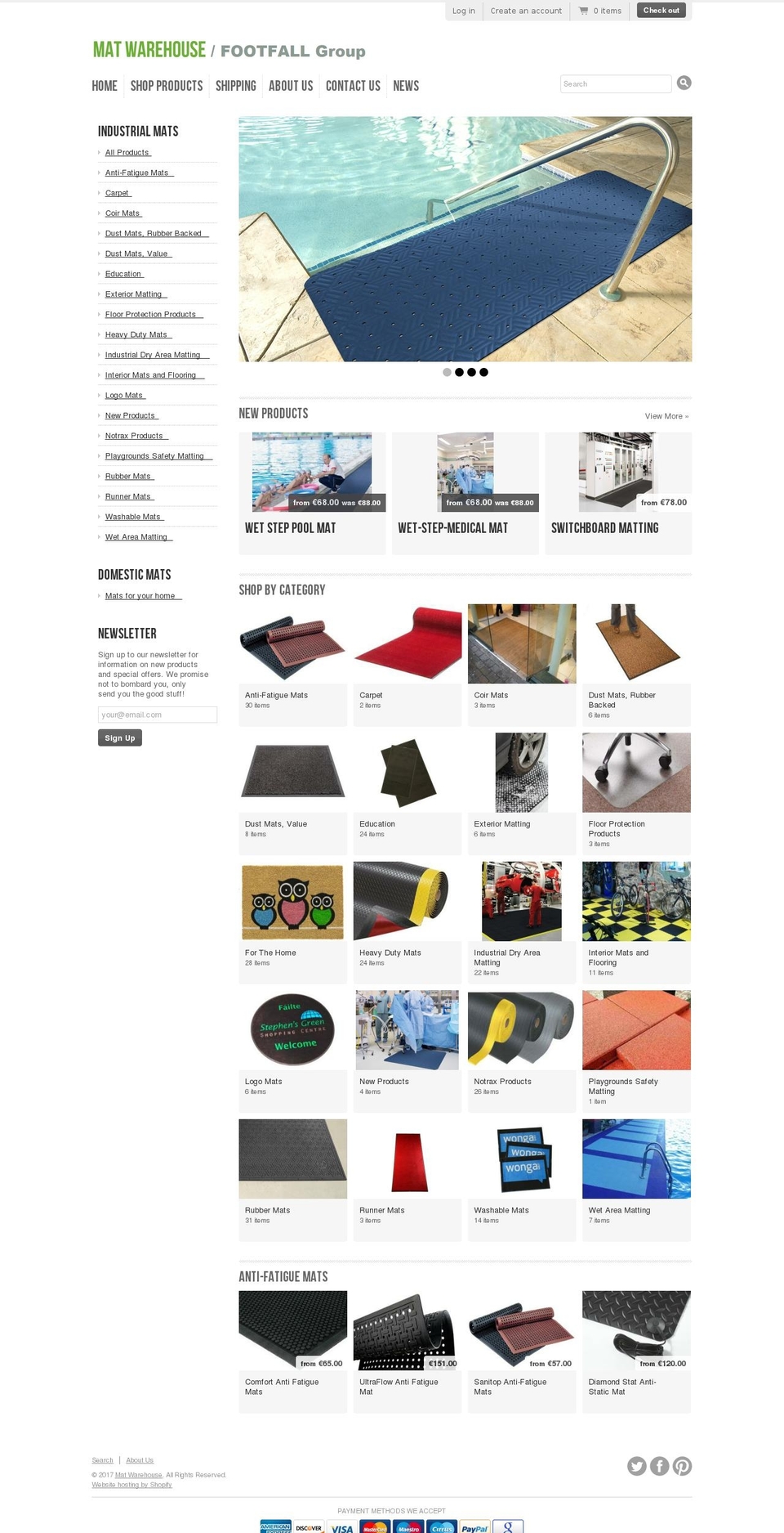 matwarehouse.ie shopify website screenshot