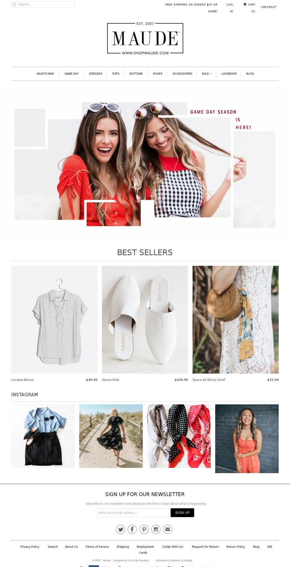 maudeboutique.com — Shopify storefront screenshot