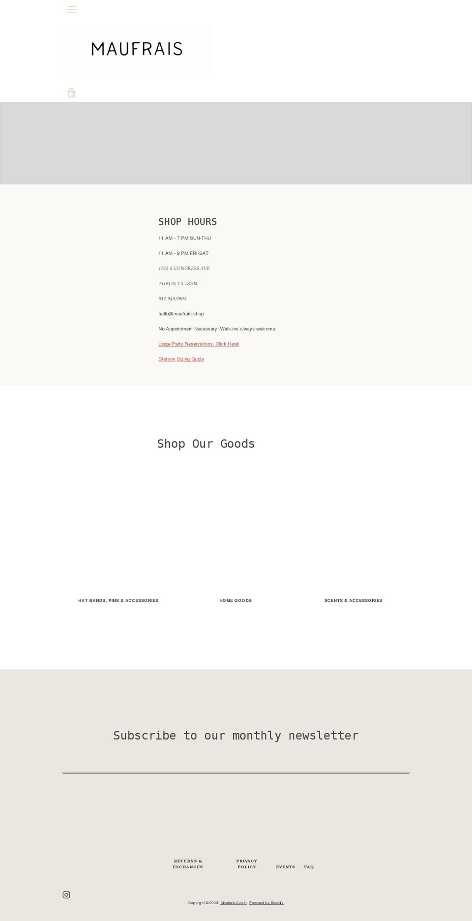 maufrais.shop shopify website screenshot