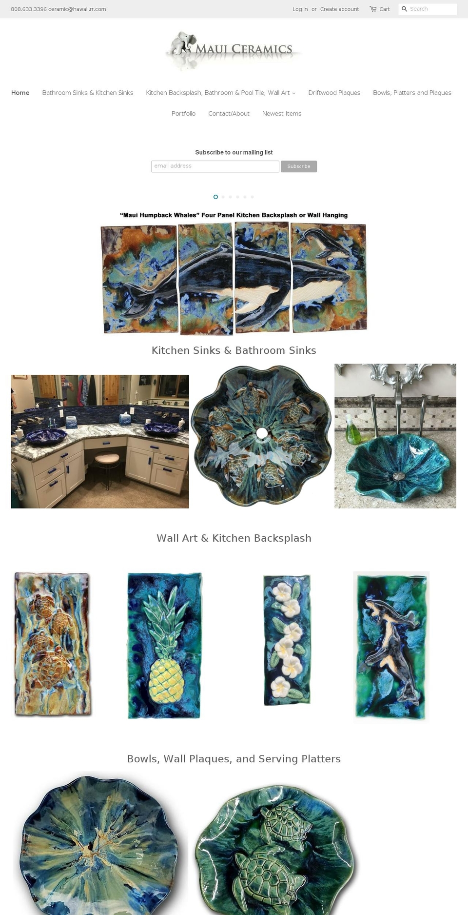mauiceramic.com — Shopify storefront screenshot