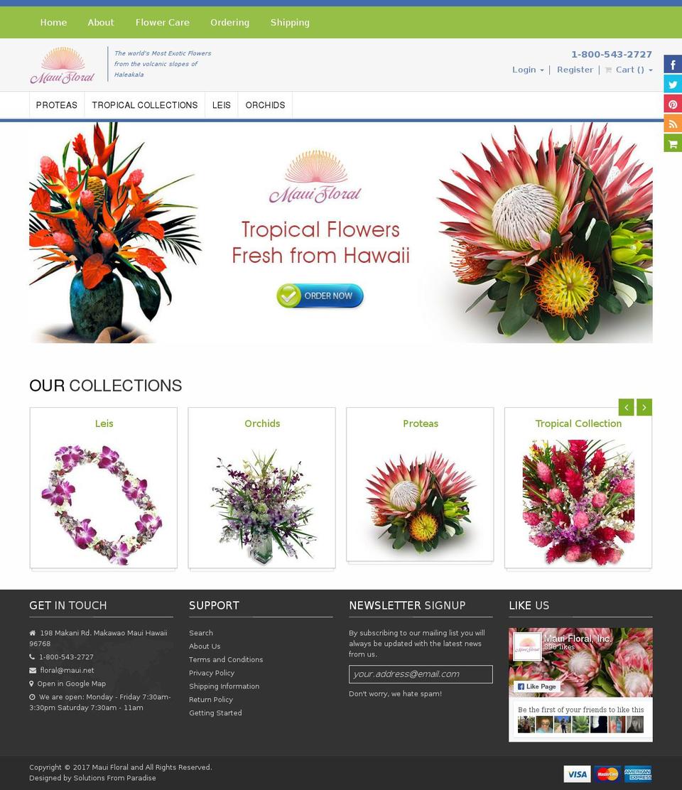 mauifloral.com shopify website screenshot