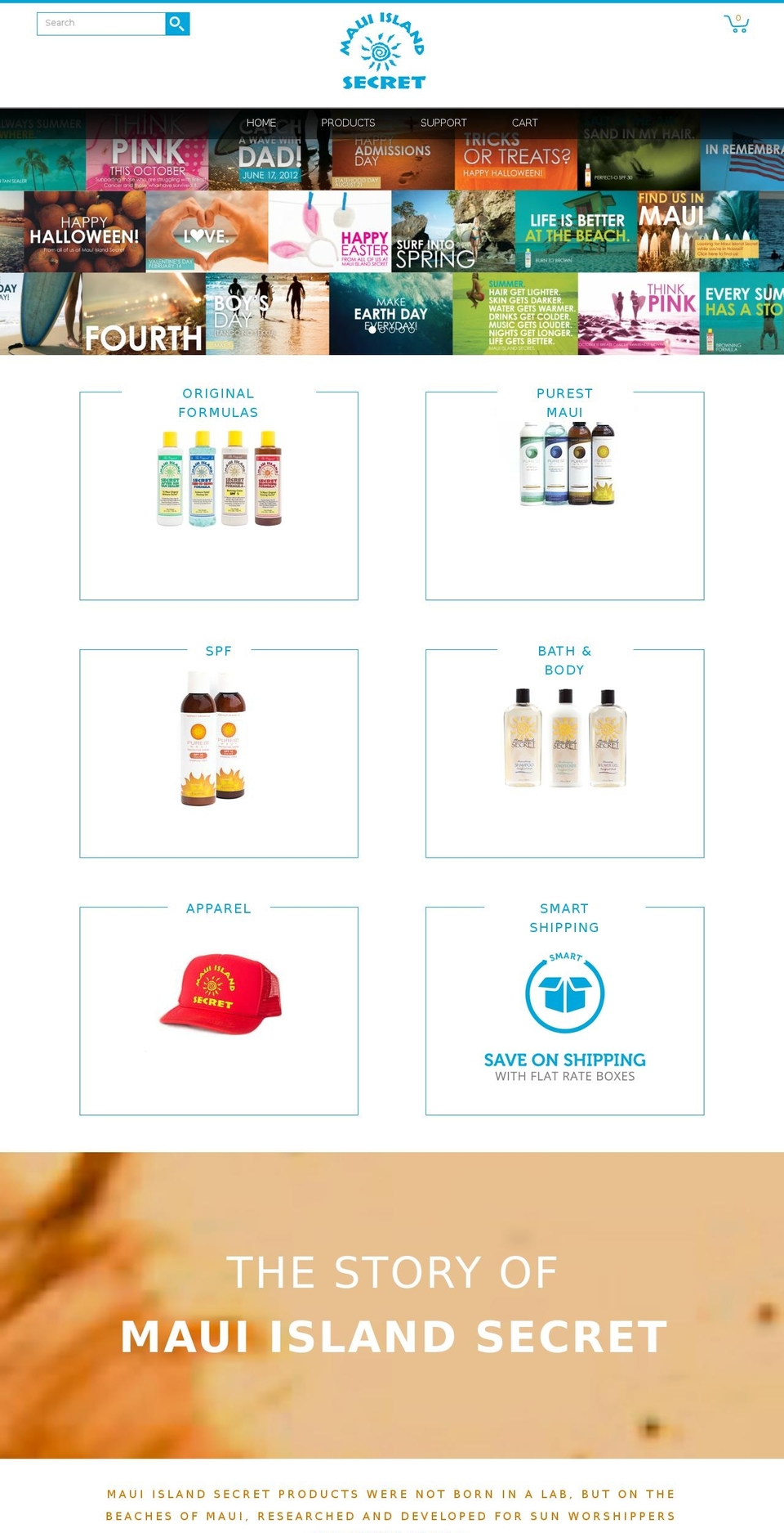 mauiislandsecret.com shopify website screenshot