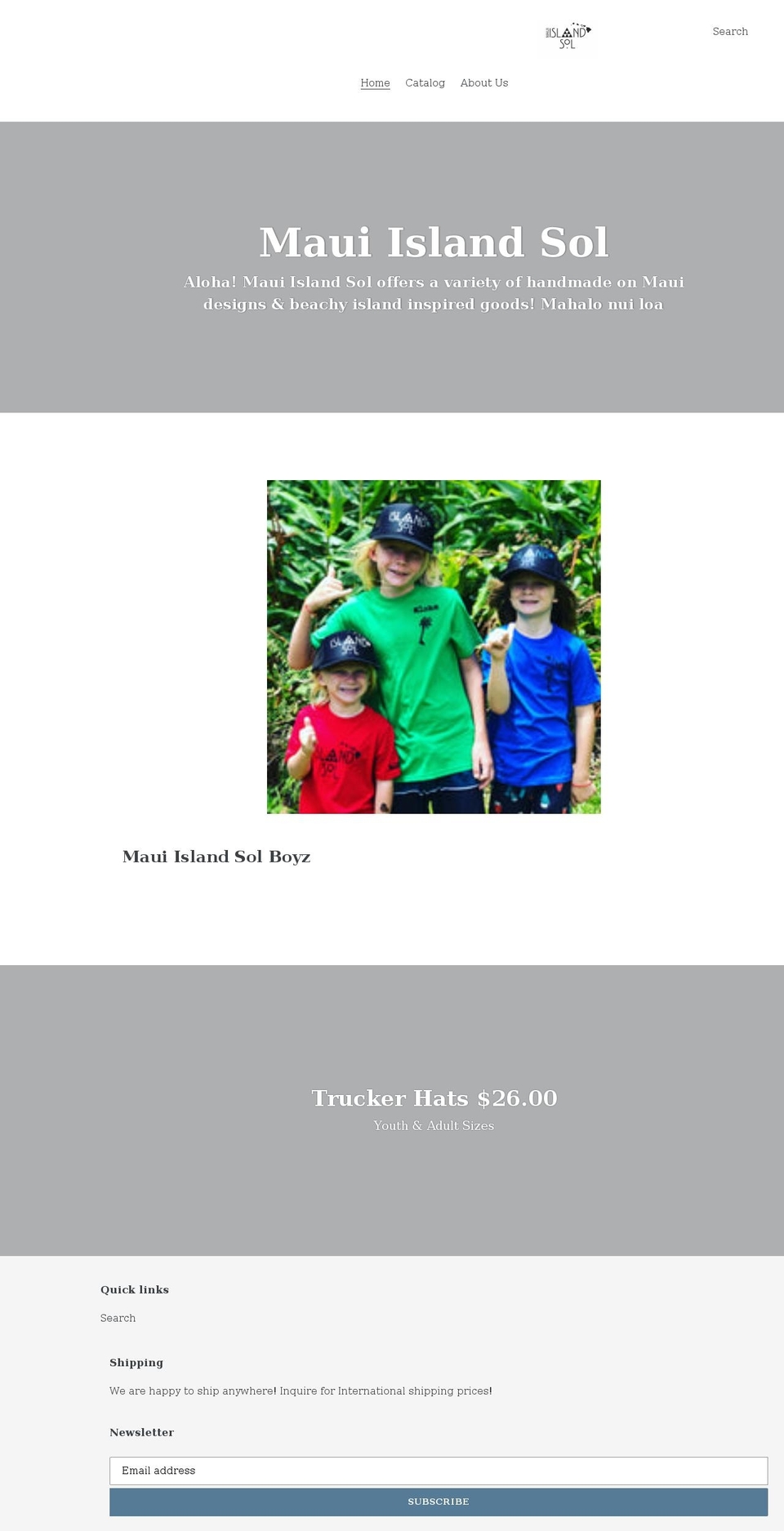 mauiislandsol.com shopify website screenshot