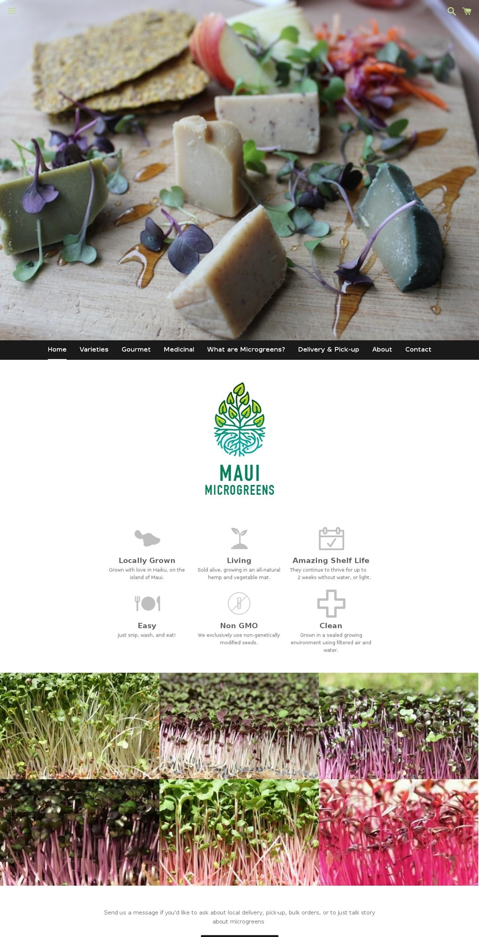 mauimicrogreens.com shopify website screenshot