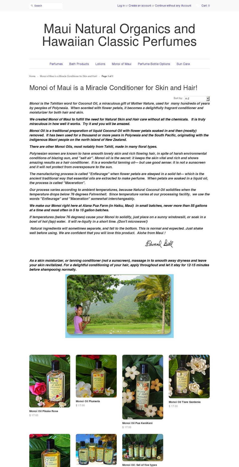 mauinaturalorganics.com shopify website screenshot
