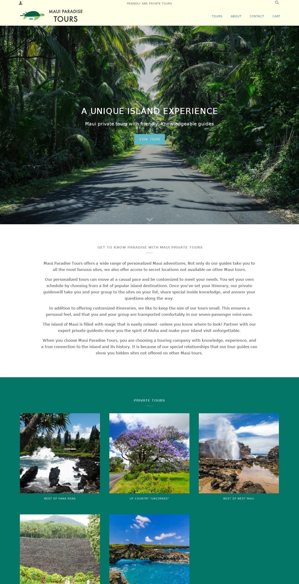 mauiparadisetours.com shopify website screenshot