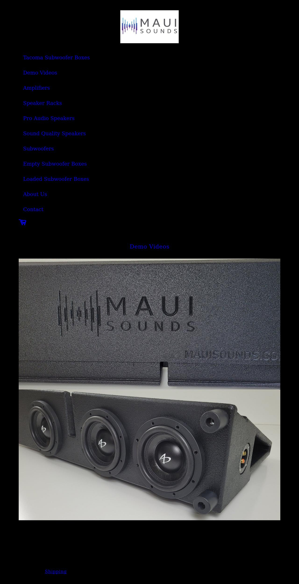 mauisounds.com shopify website screenshot