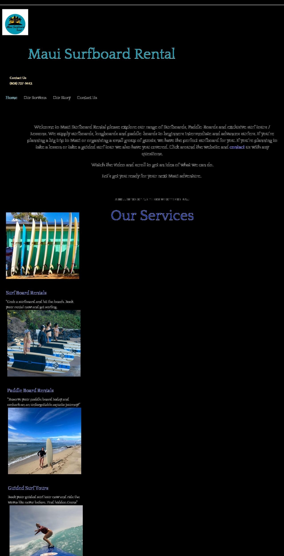 mauisurfboardrental.com — Shopify storefront screenshot