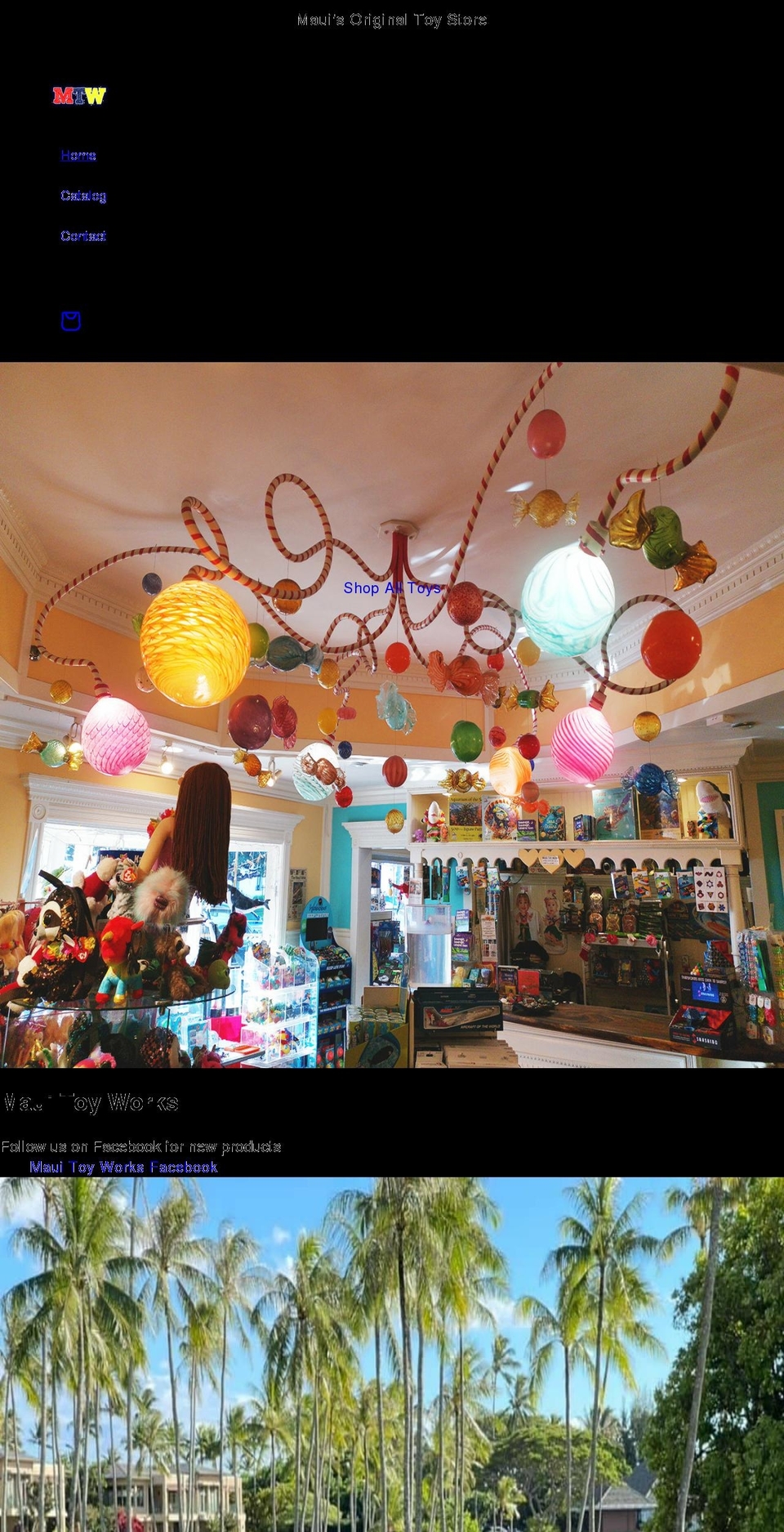 mauitoyworks.com shopify website screenshot