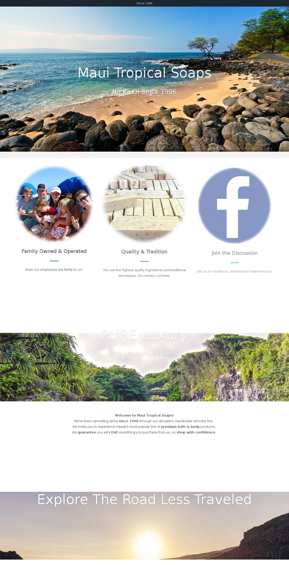 mauitropicalsoaps.com shopify website screenshot