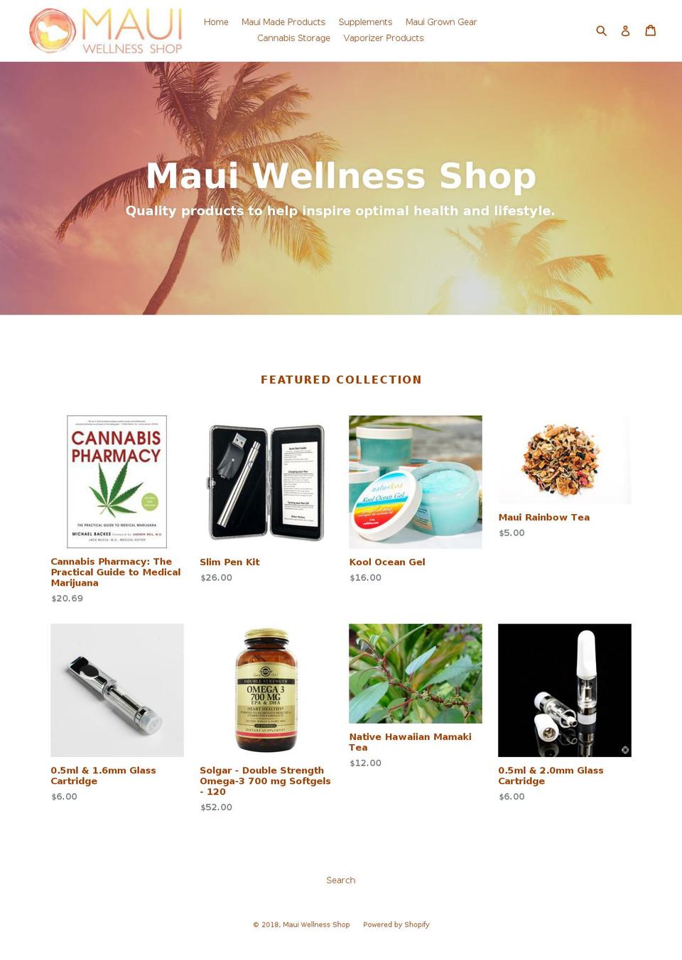 mauiwellnessshop.com shopify website screenshot