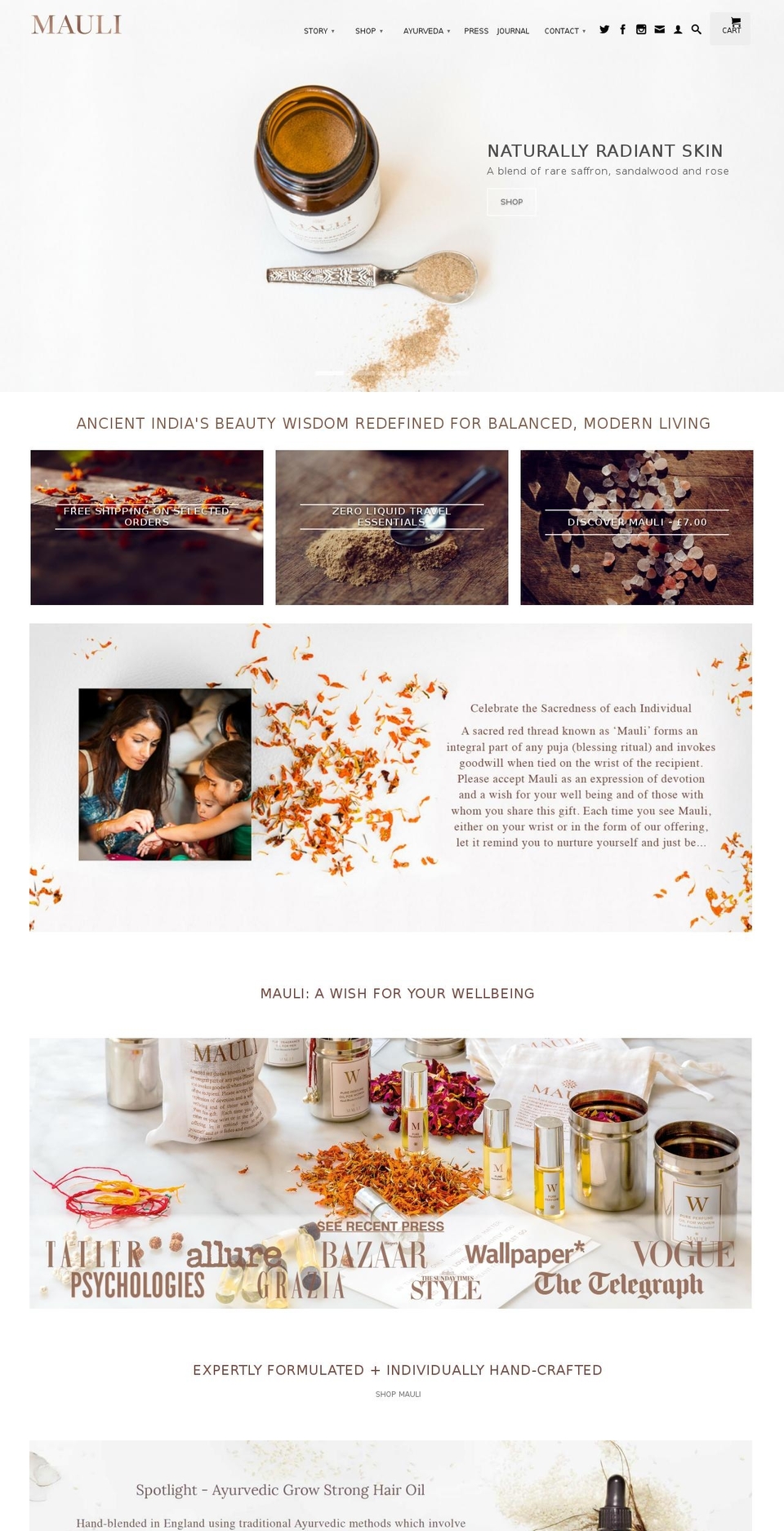 maulirituals.com shopify website screenshot