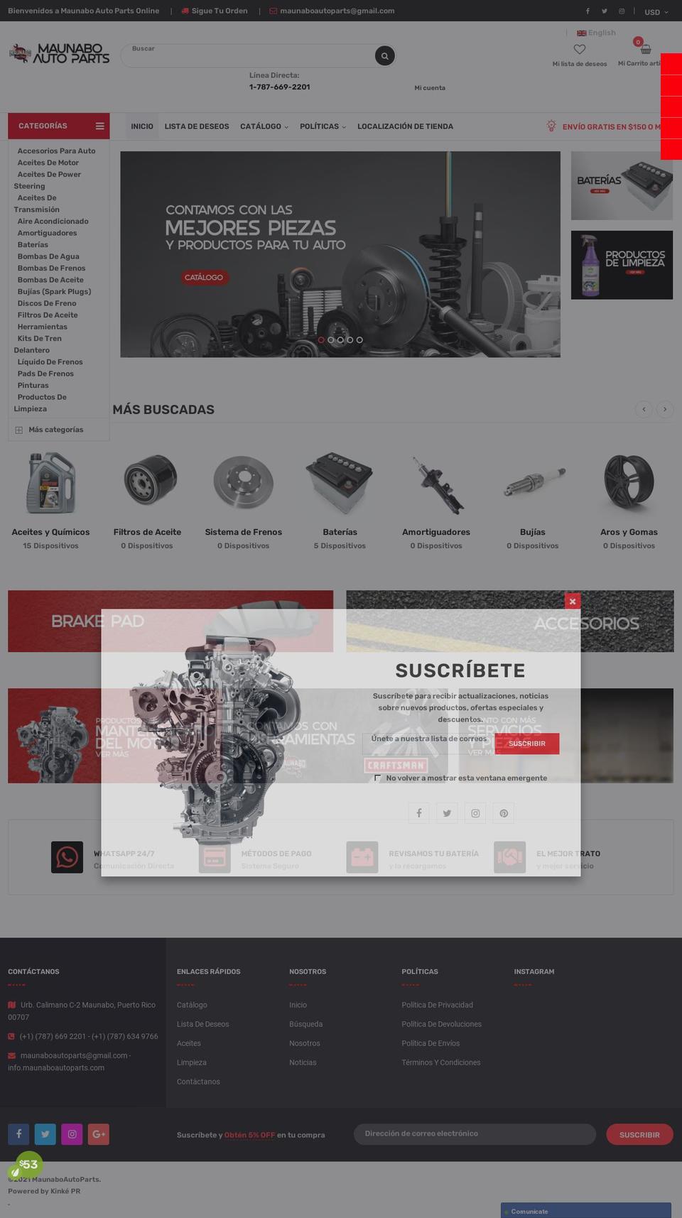 Ss-autoparts-home Shopify theme site example maunaboautoparts.com