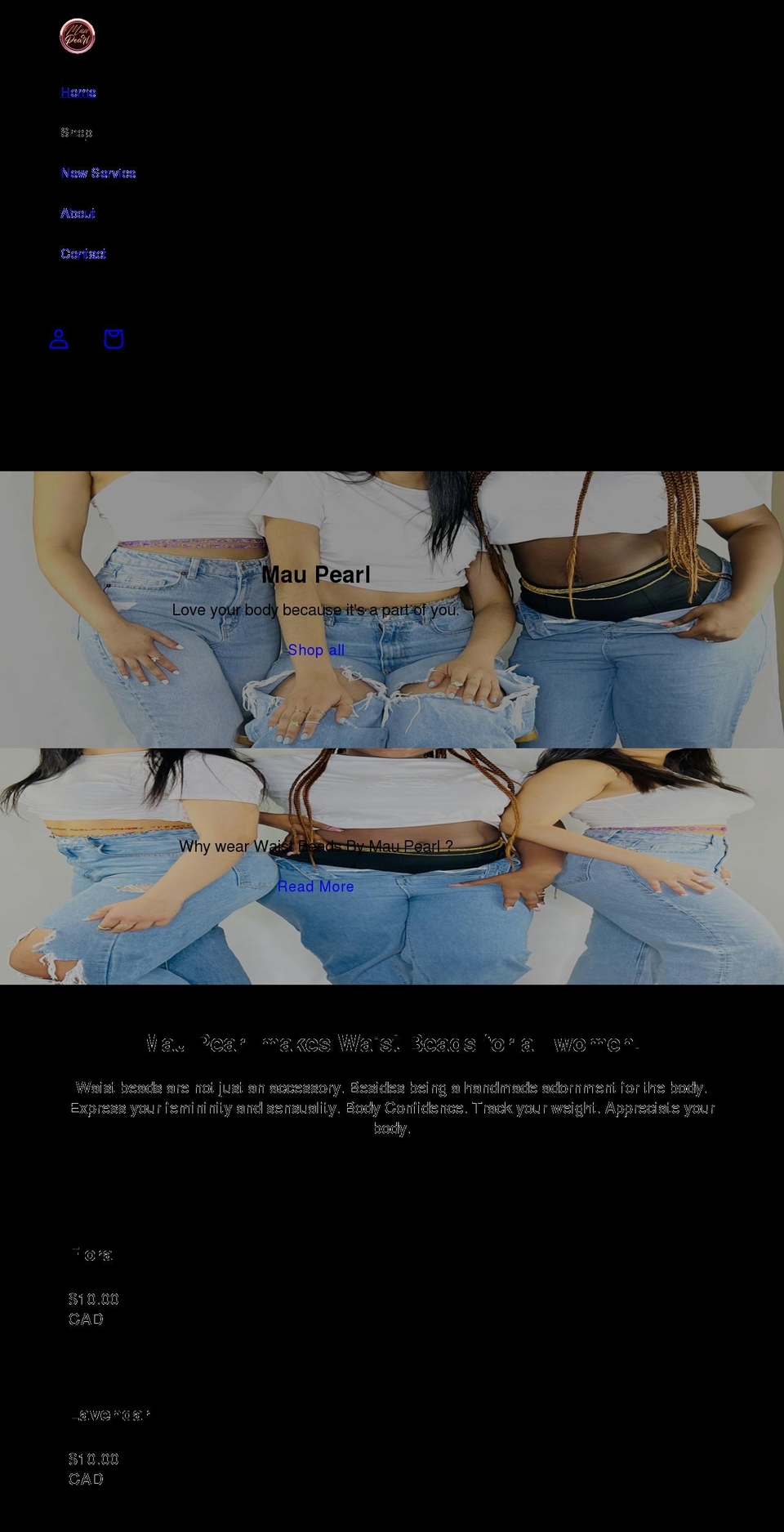 maupearl.com shopify website screenshot