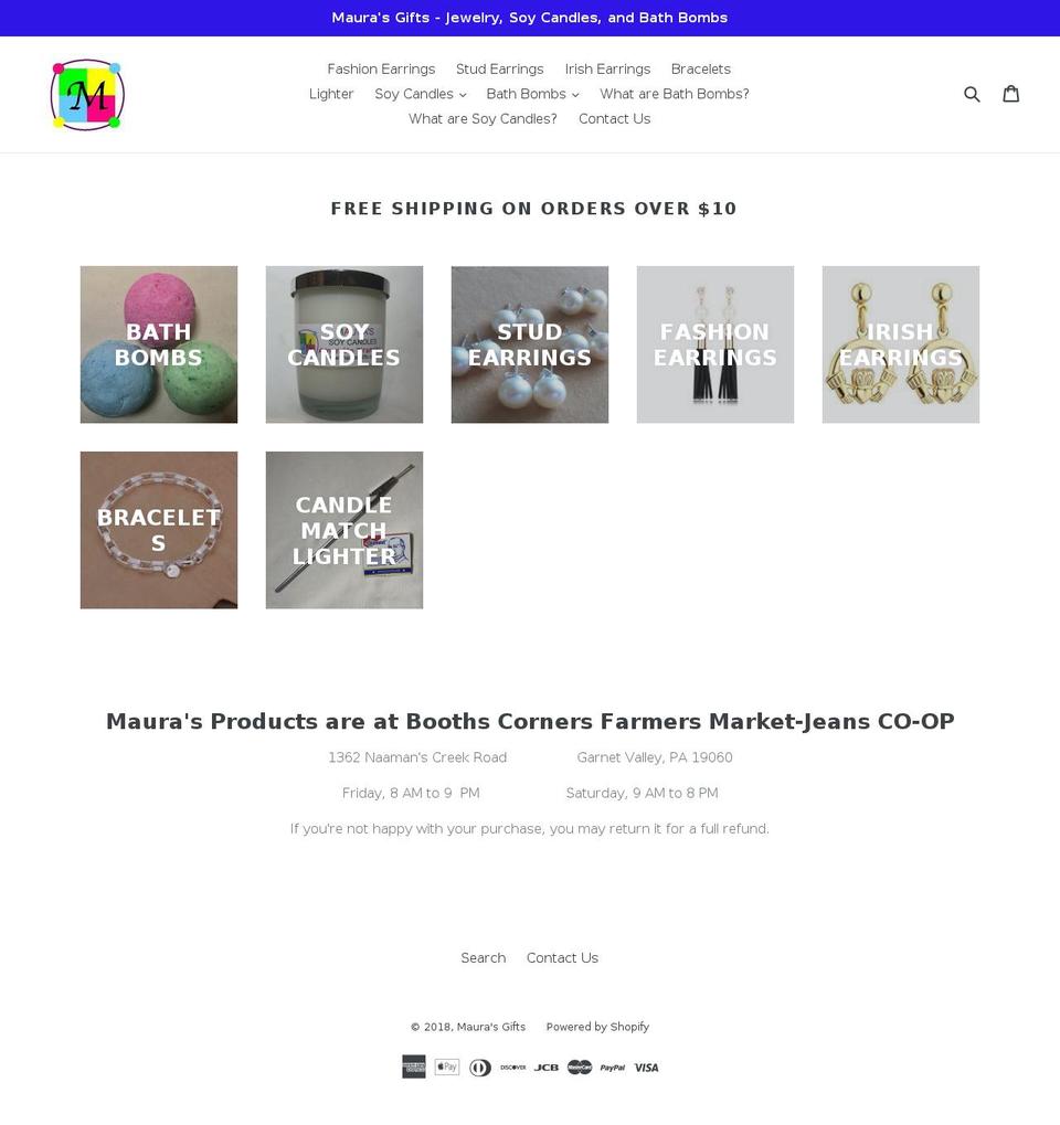 maurasgifts.com — Shopify storefront screenshot