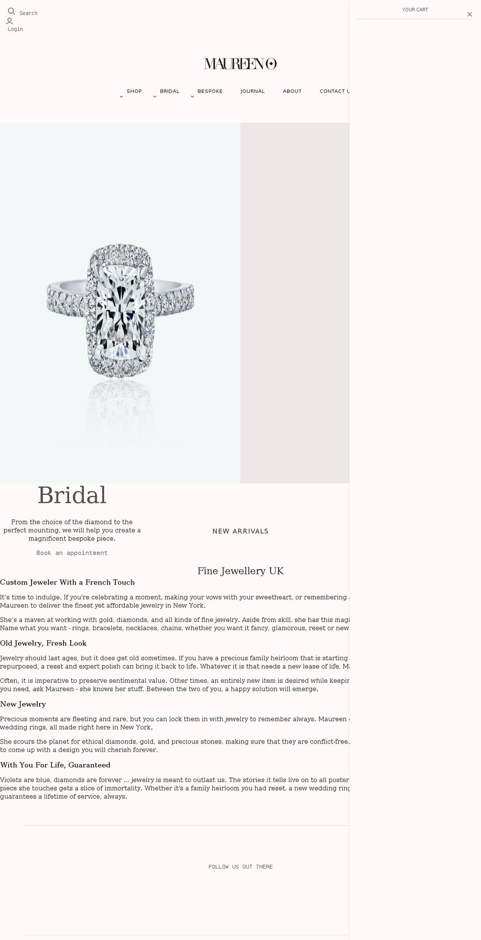 maureenojewelry.com shopify website screenshot