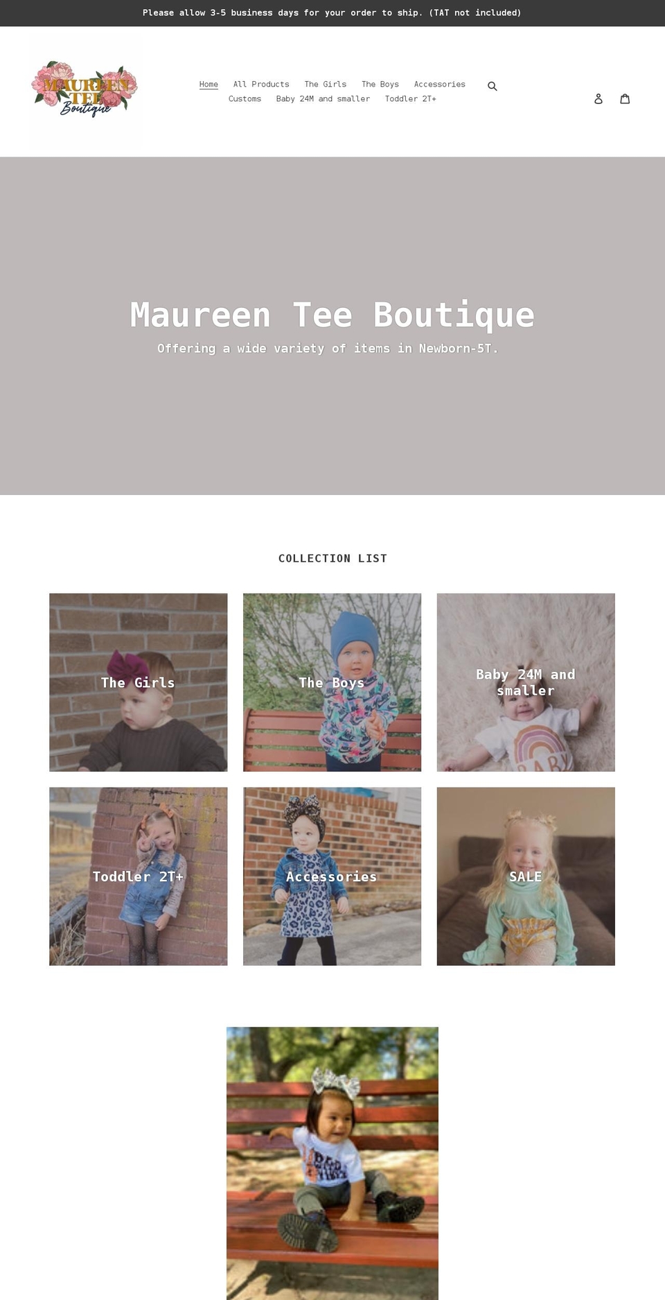 maureenteeboutique.com shopify website screenshot