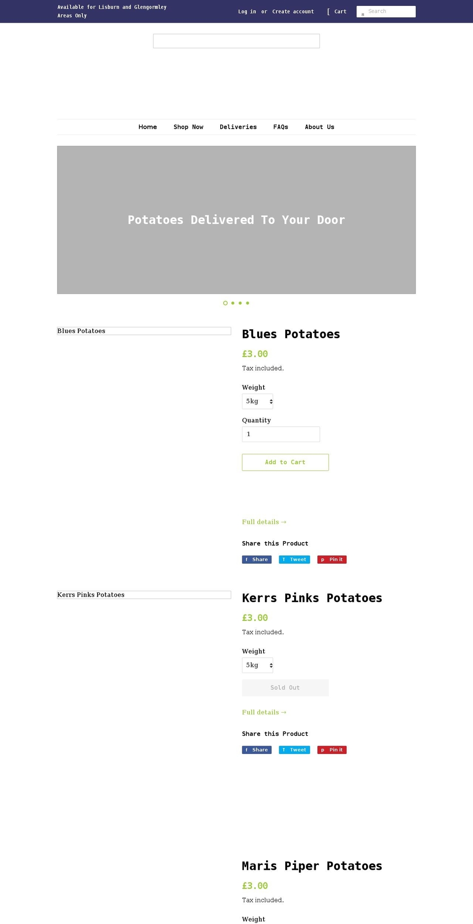 mauricehannonfruitandveg.com shopify website screenshot