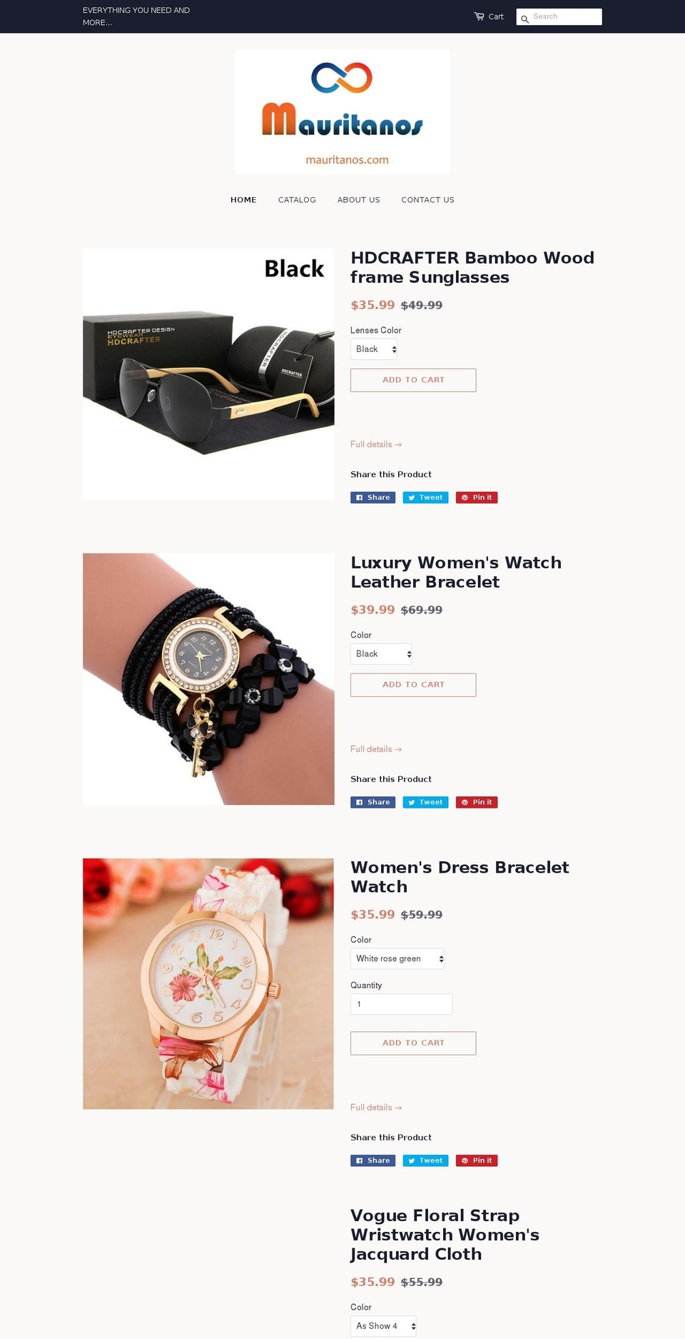 mauritanos.com — Shopify storefront screenshot