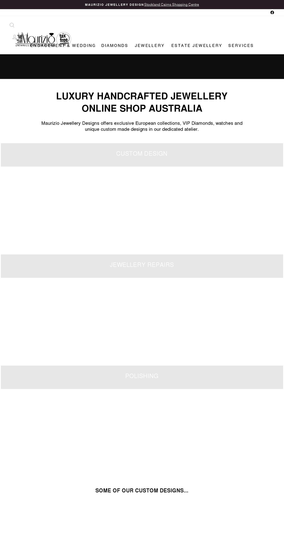mauriziojewellery.com.au shopify website screenshot