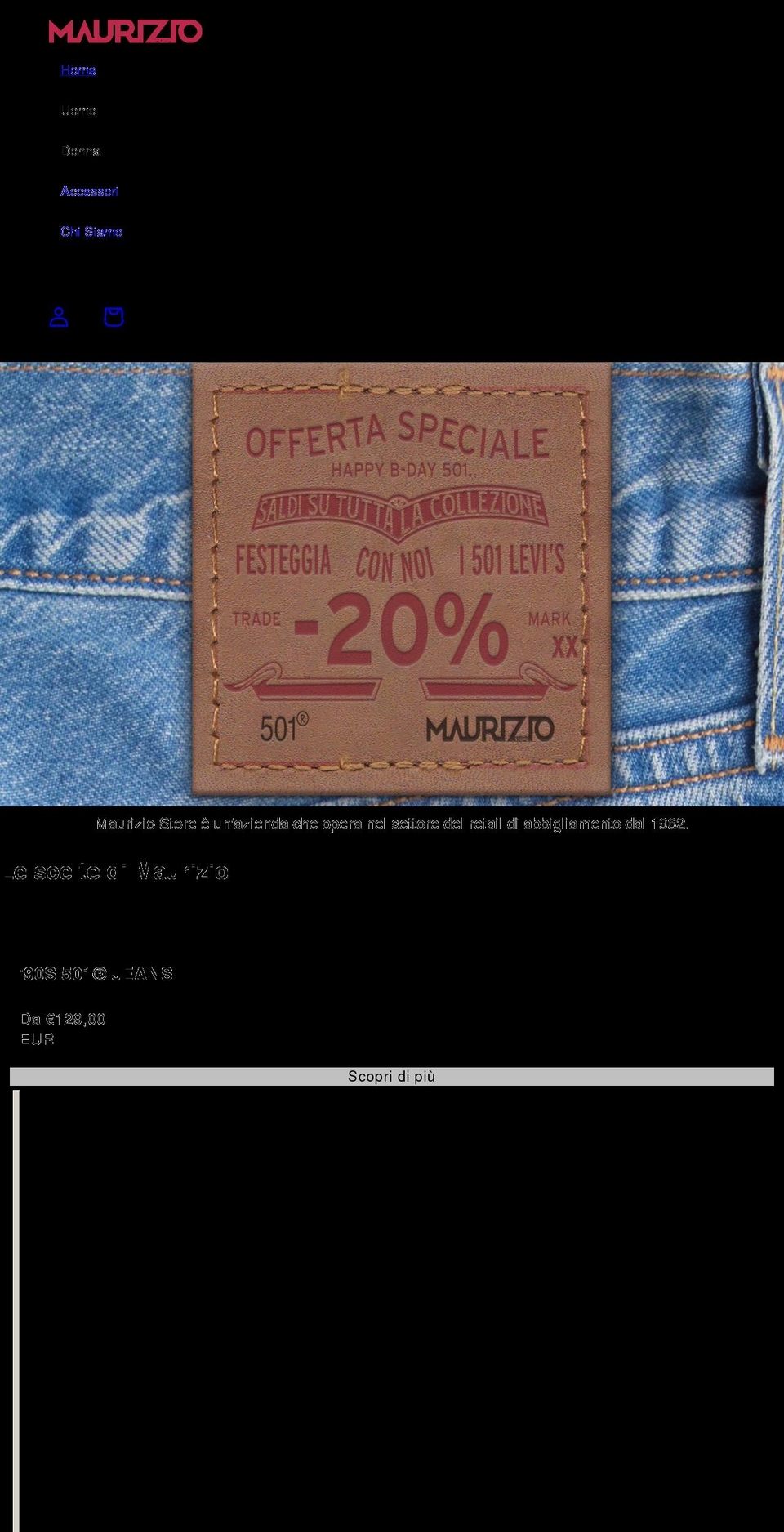 mauriziostore.com shopify website screenshot