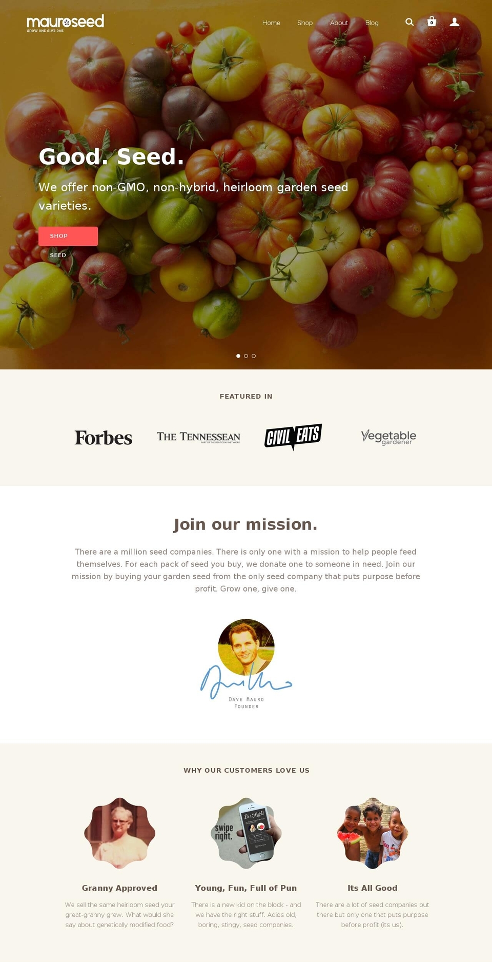 Story Shopify theme site example mauroseed.com