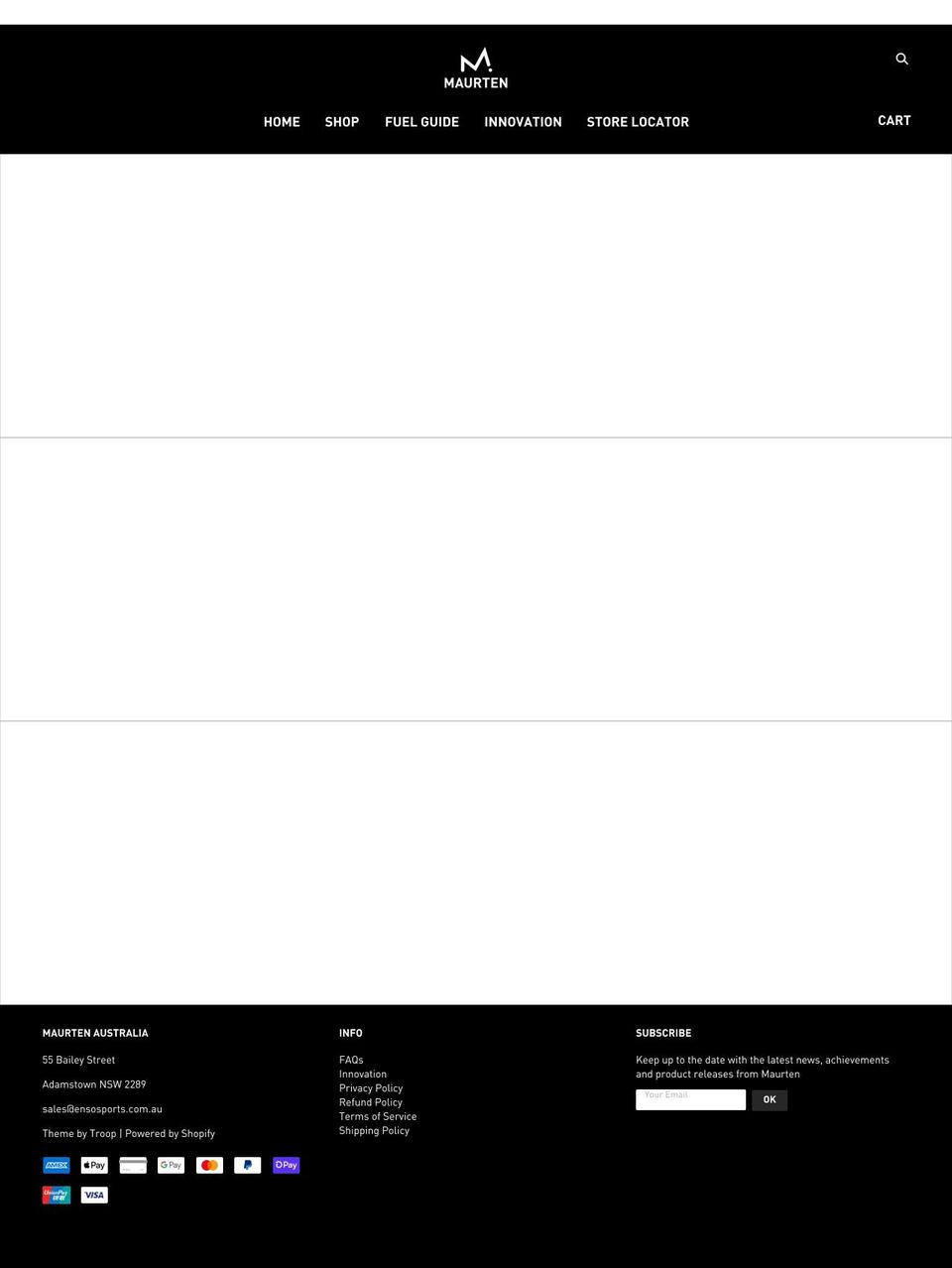 maurten.com.au shopify website screenshot