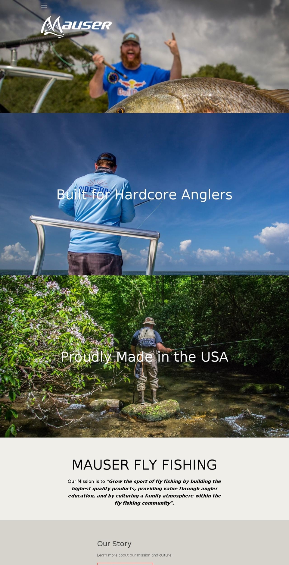 mauserflyfishing.com shopify website screenshot