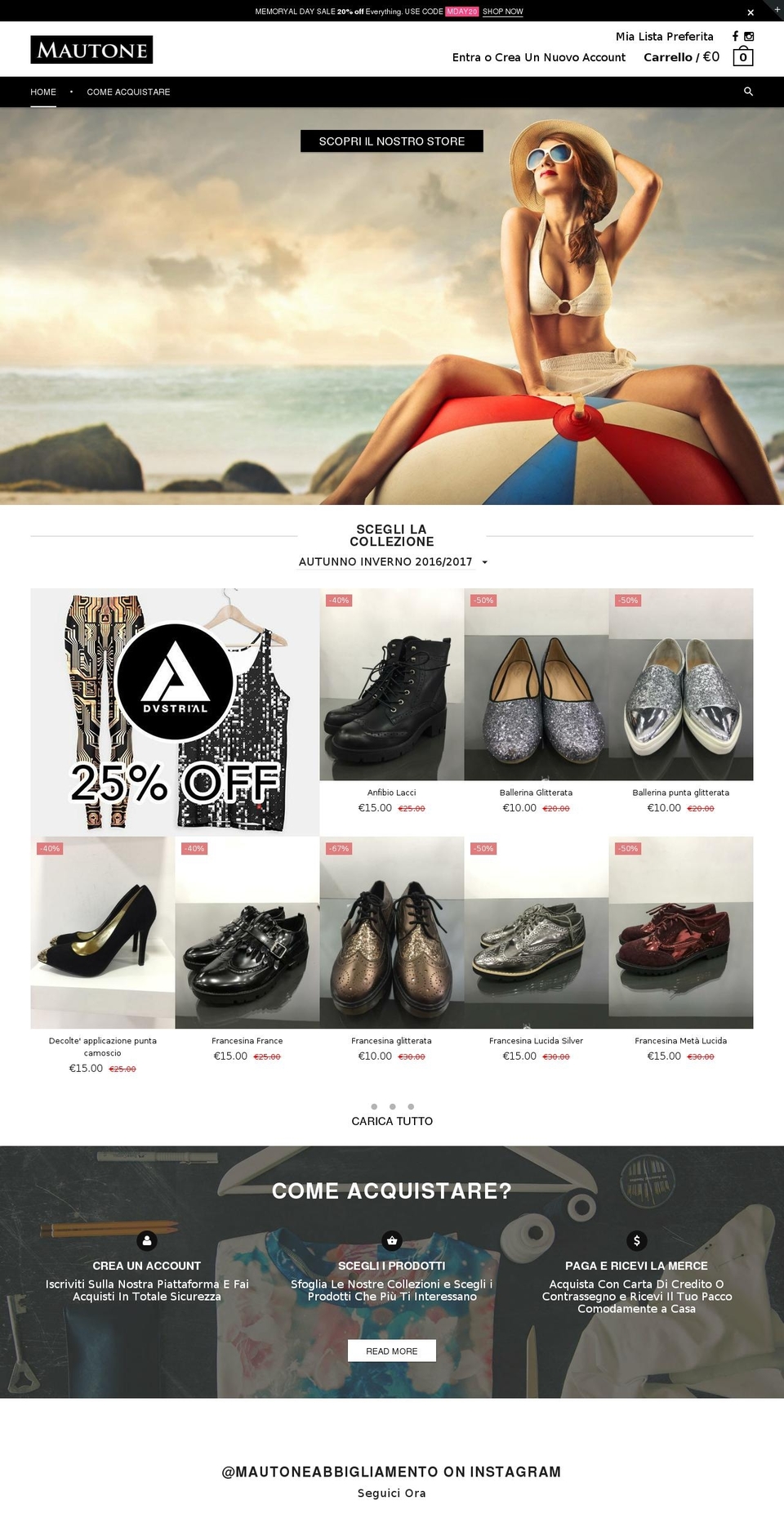 mautoneshop.com — Shopify storefront screenshot