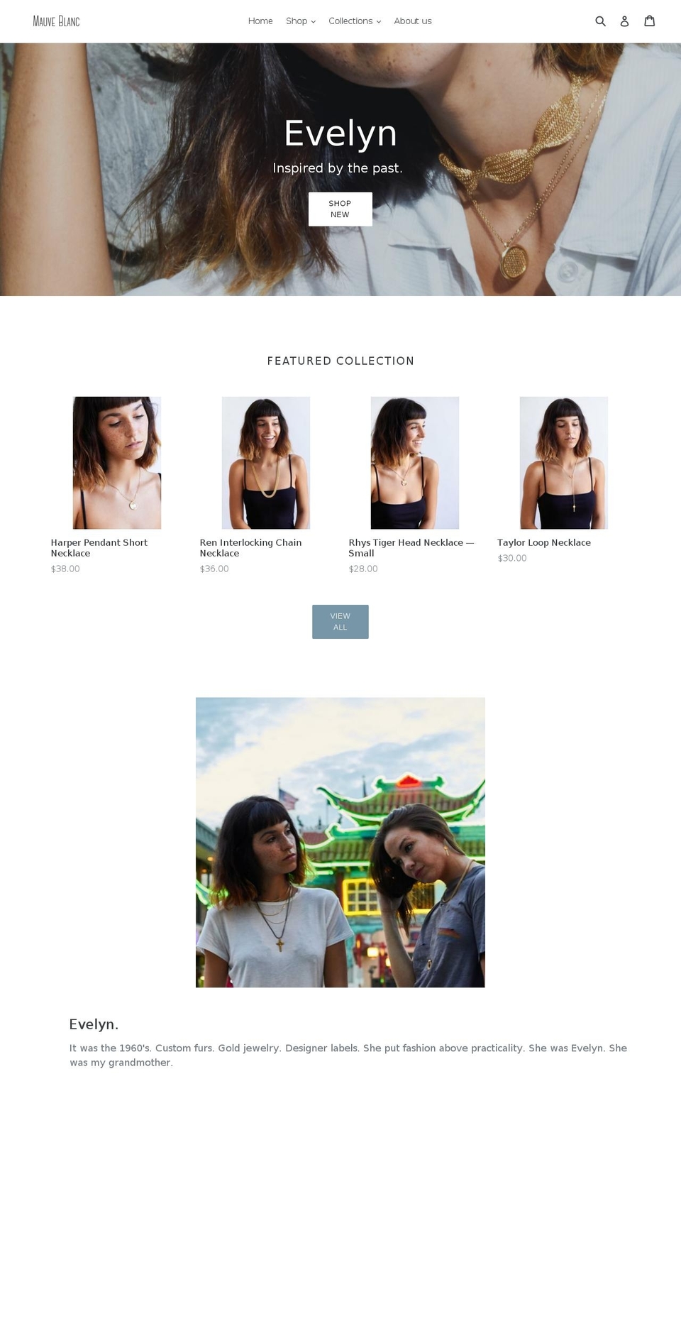 mauveblanc.com shopify website screenshot