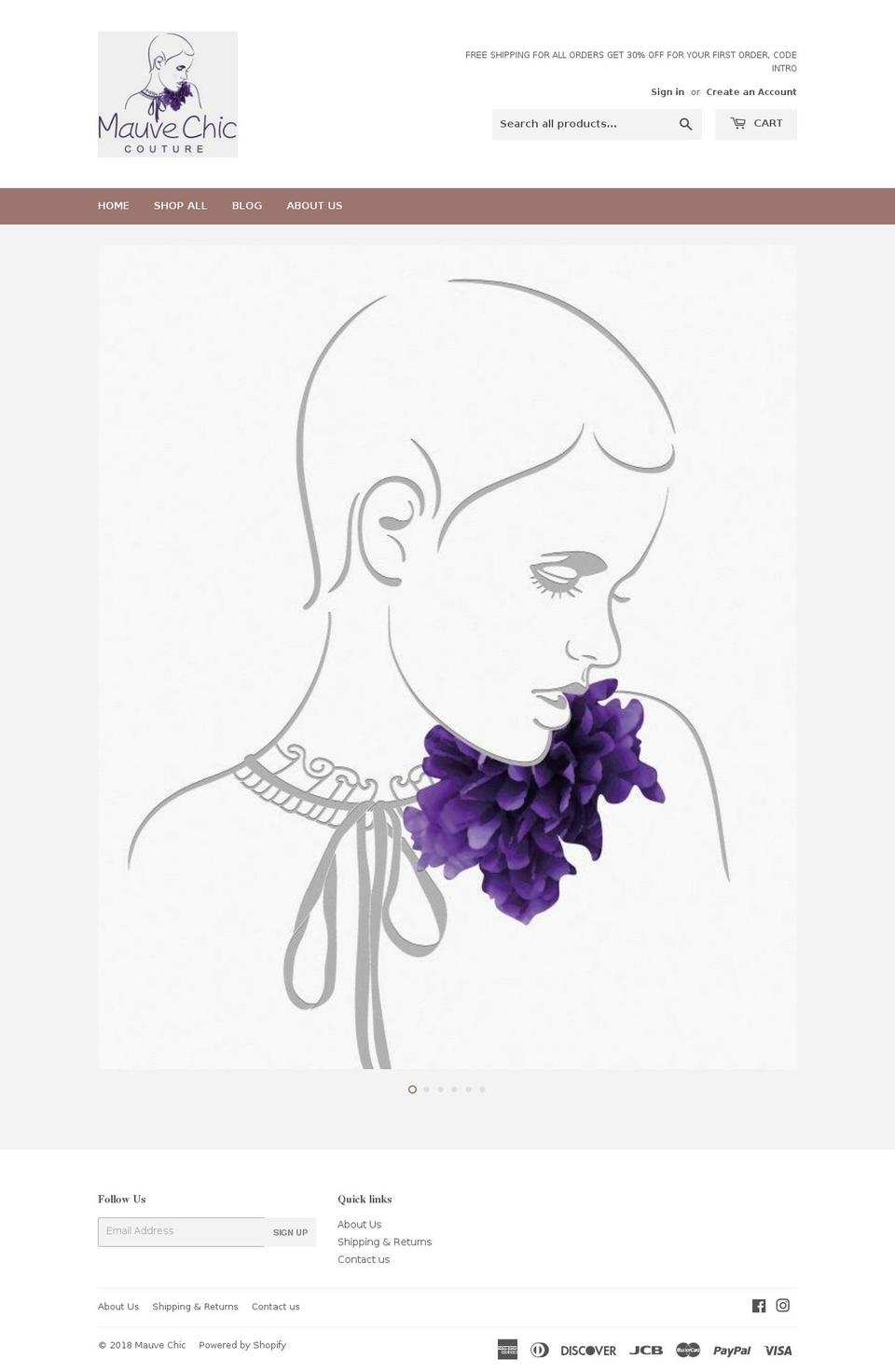 mauvechiccouture.com — Shopify storefront screenshot