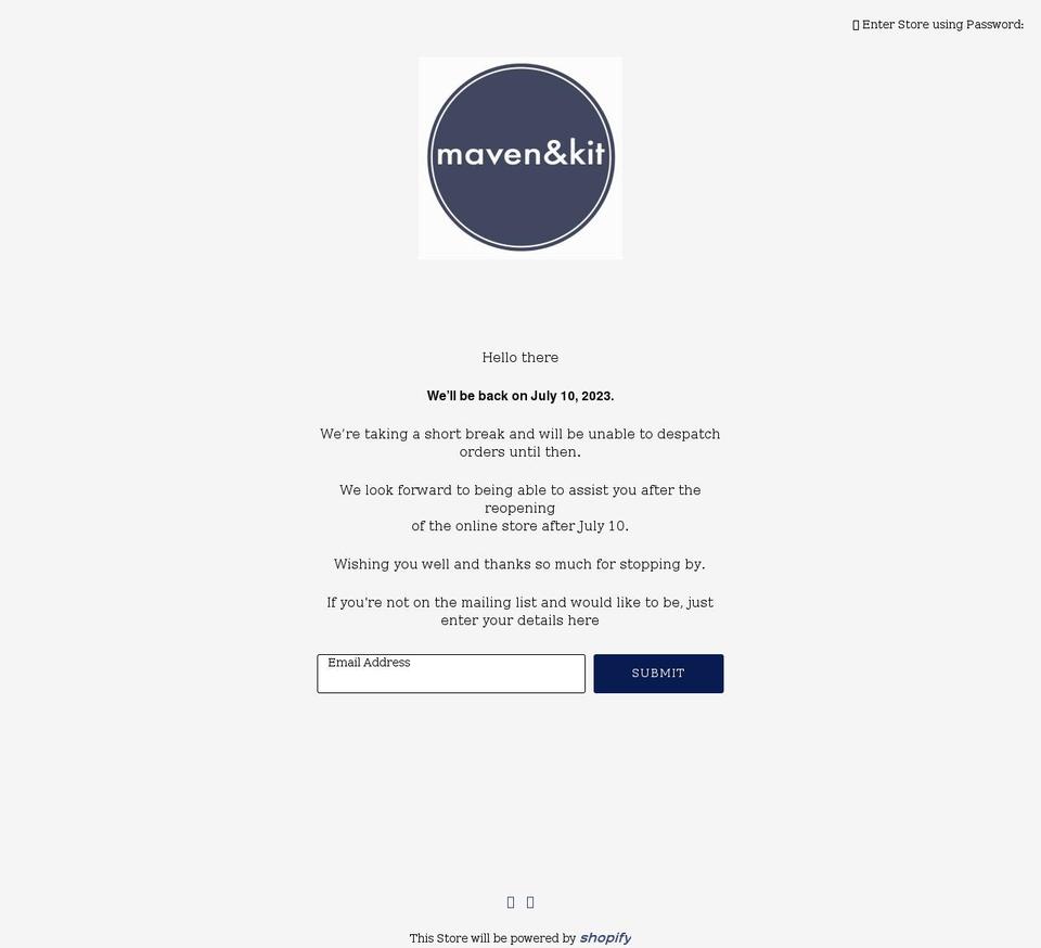 mavenandkit.com.au shopify website screenshot