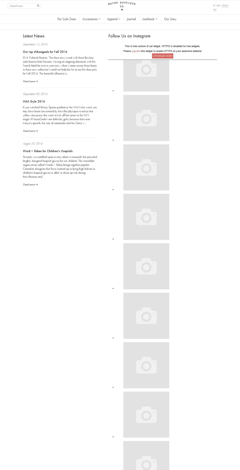 mavenboutiquela.com shopify website screenshot