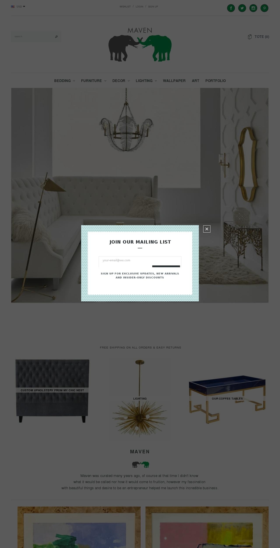 mavenftworth.com — Shopify storefront screenshot