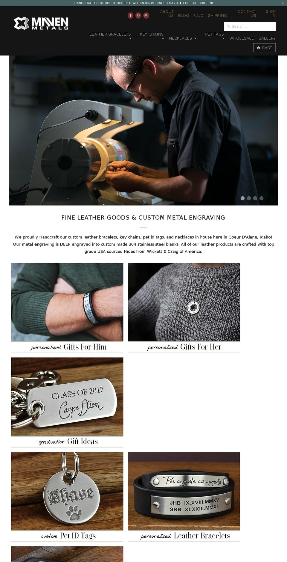 mavenmetals.com shopify website screenshot