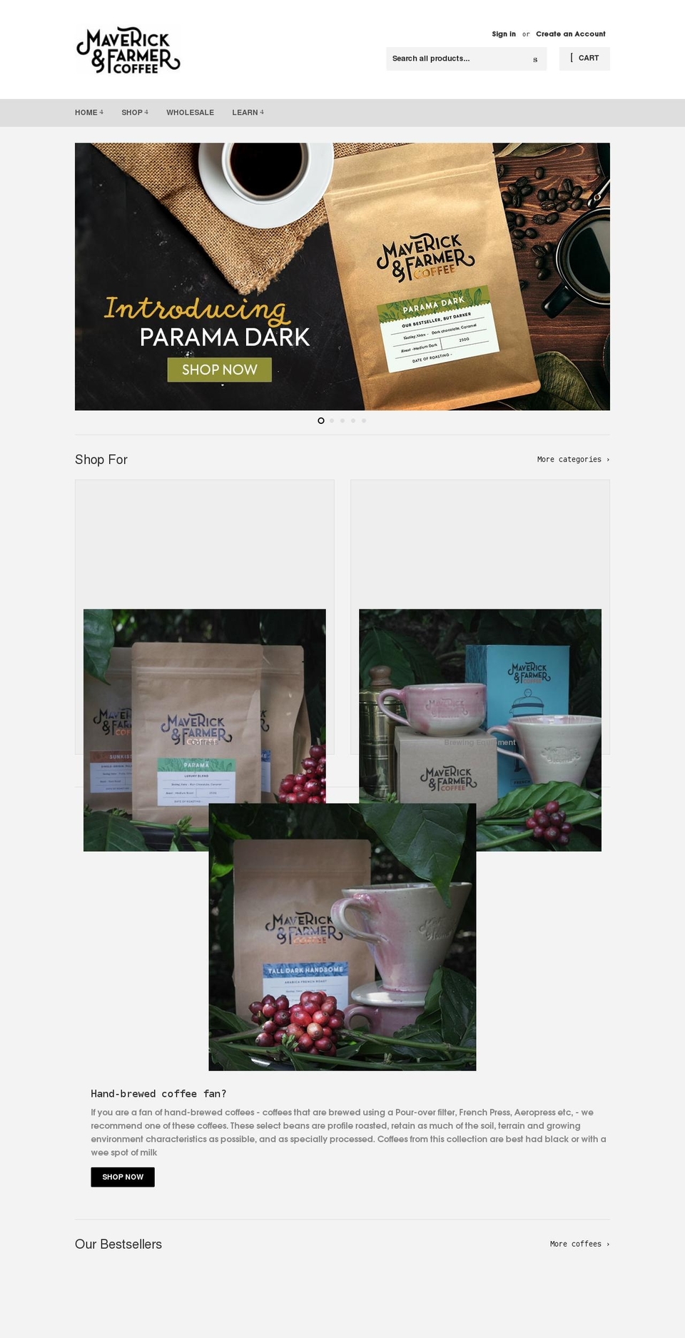 maverickandfarmer.com shopify website screenshot