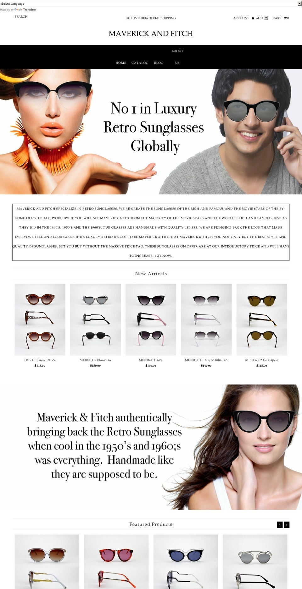 maverickandfitch.com — Shopify storefront screenshot