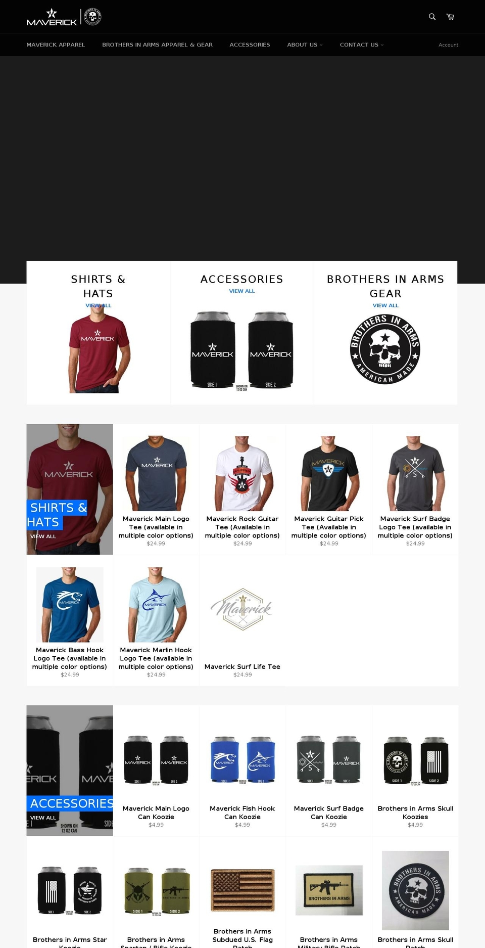 maverickapparelco.com — Shopify storefront screenshot
