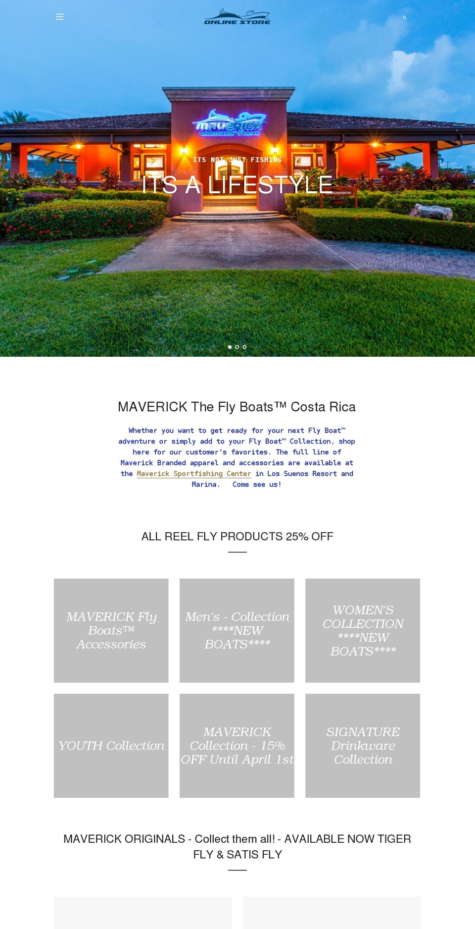 maverickcostaricaonline.com shopify website screenshot