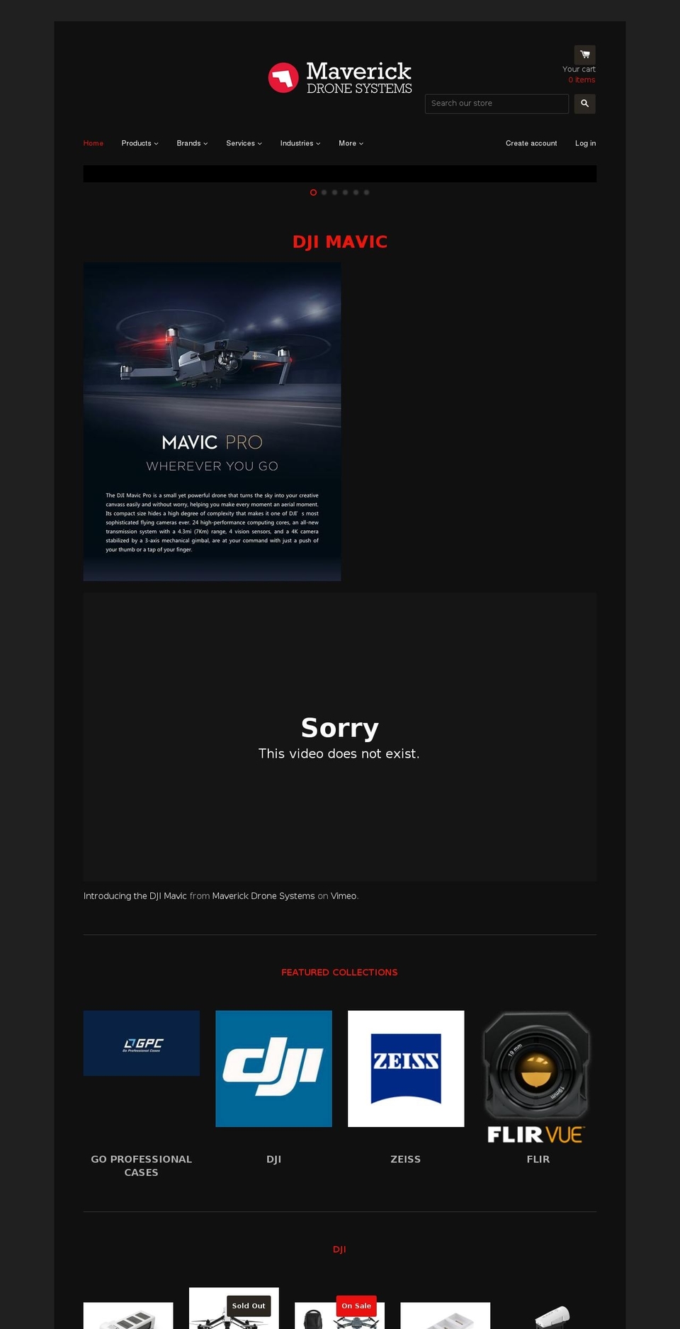 maverickdrone.com shopify website screenshot