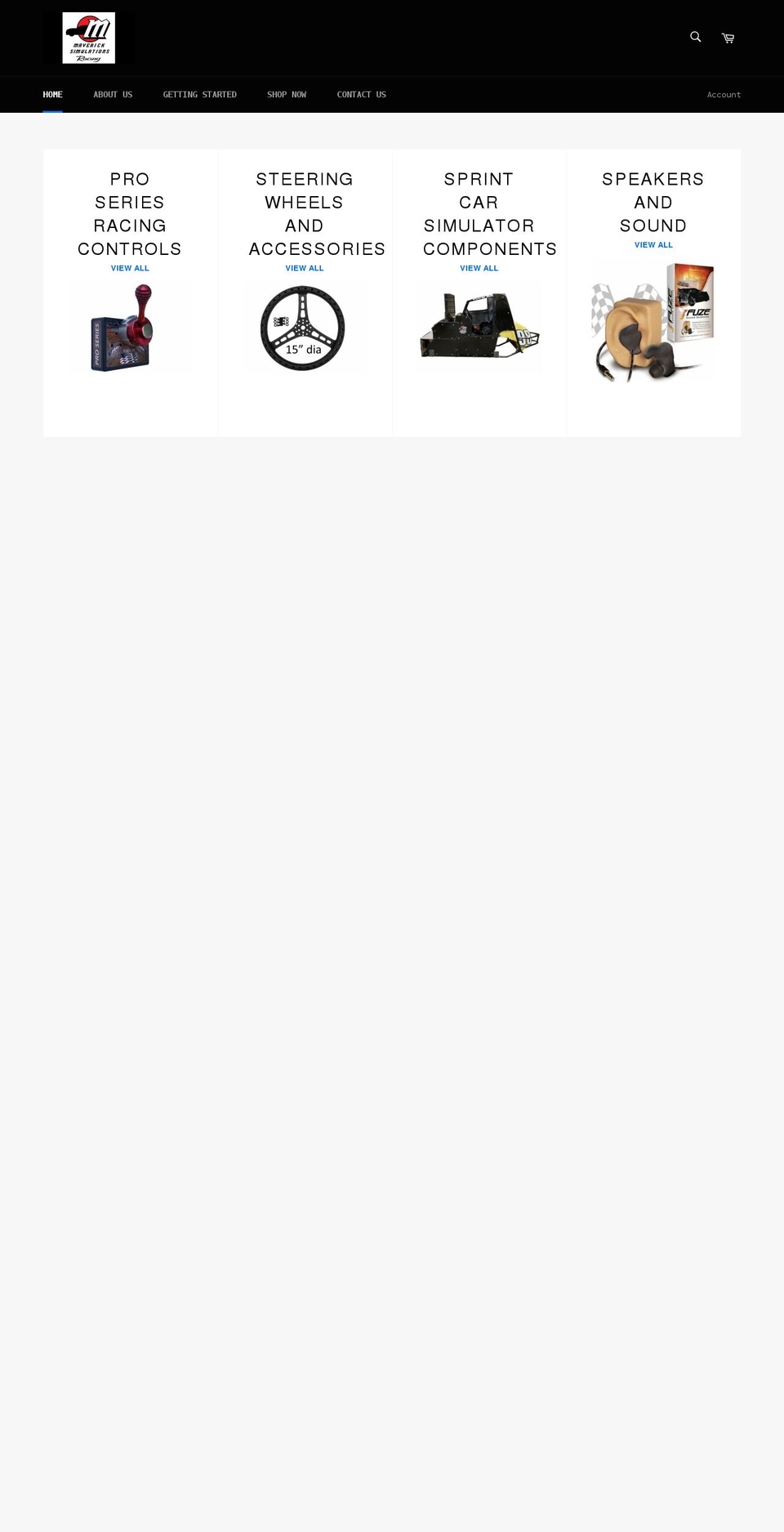 mavericksimulations.com shopify website screenshot