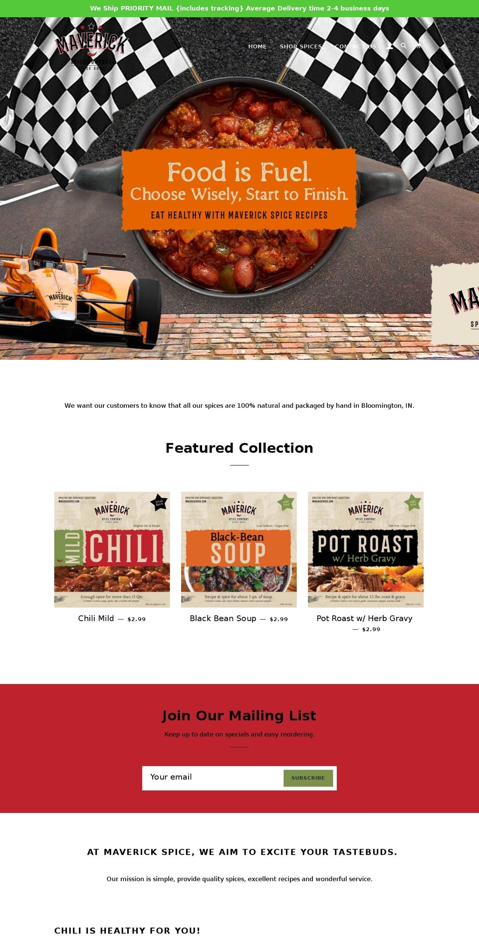 maverickspice.com — Shopify storefront screenshot