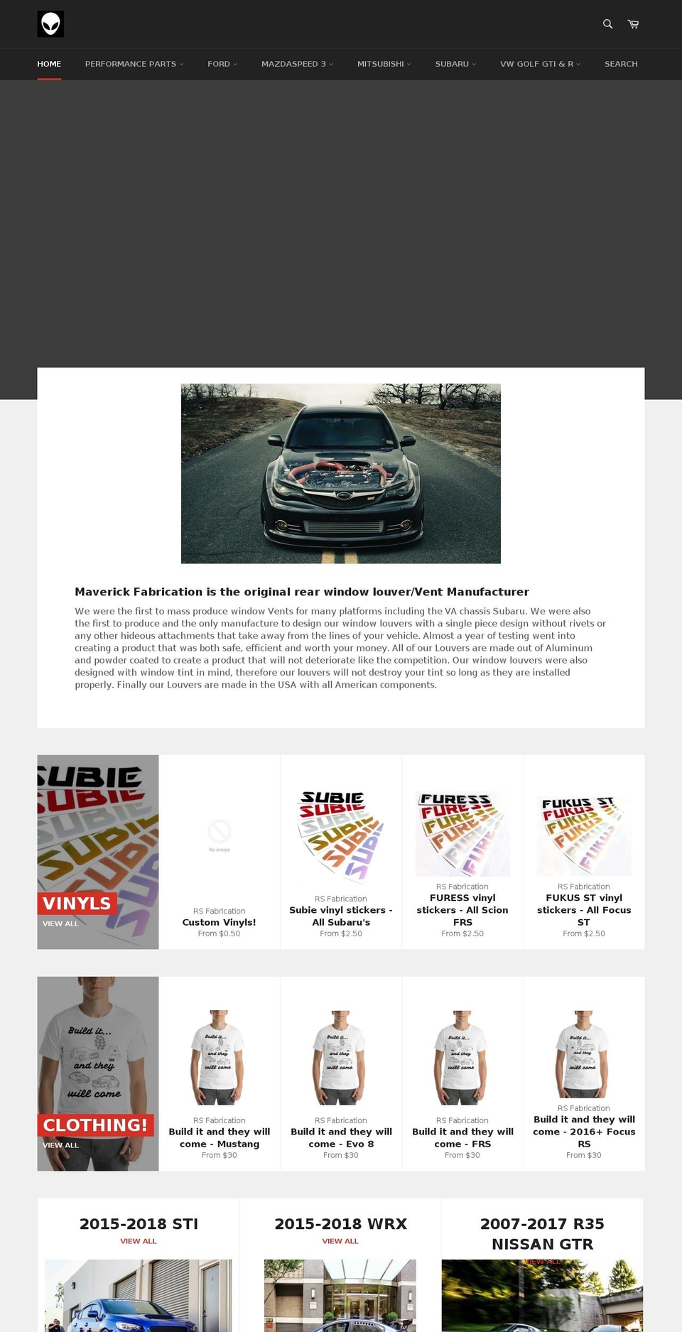 mavfabperformance.com — Shopify storefront screenshot